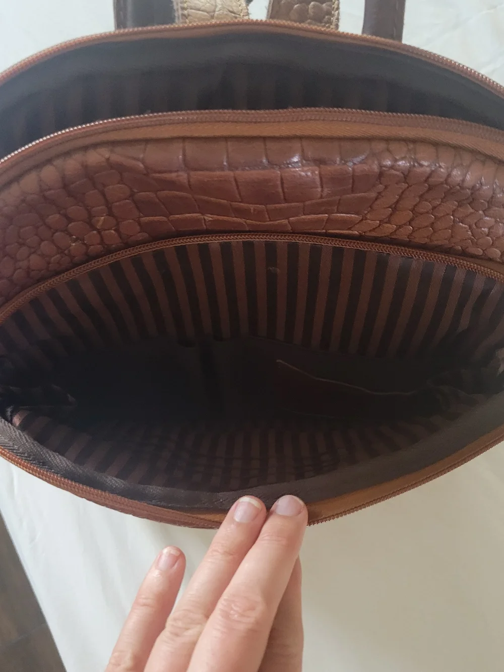 Jack Georges-100% Genuine Leather Embossed Leather Backpack